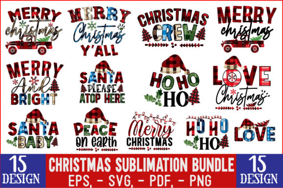 Christmas Sublimation Design Bundle: Graphics for T-Shirt Designs