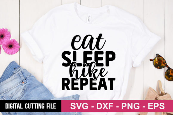 Eat Sleep Hike Repeat SVG for T-Shirt Designs and Graphics