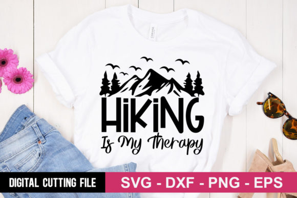 Hiking is My Therapy SVG Graphics & T-Shirt Designs