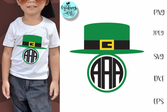Leprechaun Hat Monogram Cut File Graphics