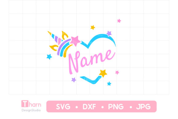 Unicorn Horn with Heart Frame: Graphics for T-Shirt Designs