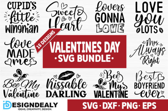 Valentines Day SVG Bundle for Graphics and T-Shirt Designs
