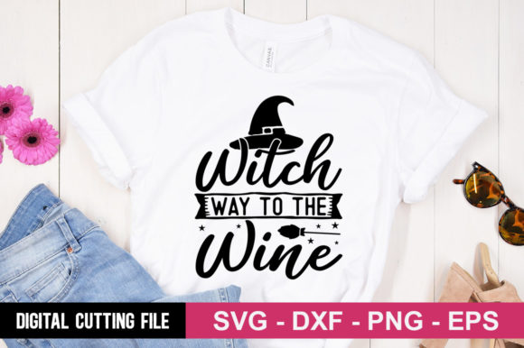 Witch Way to the Wine SVG Graphics Review for T-Shirt Designs